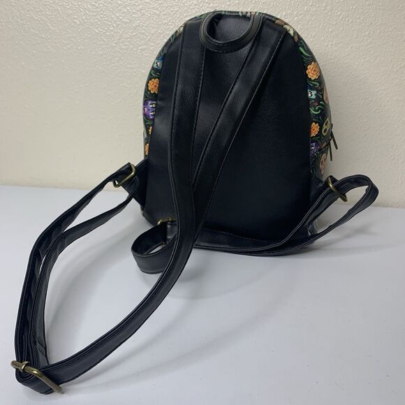Loungefly Disney Pixar Black Mini Backpack Coco Skulls *See Notes main image 10
